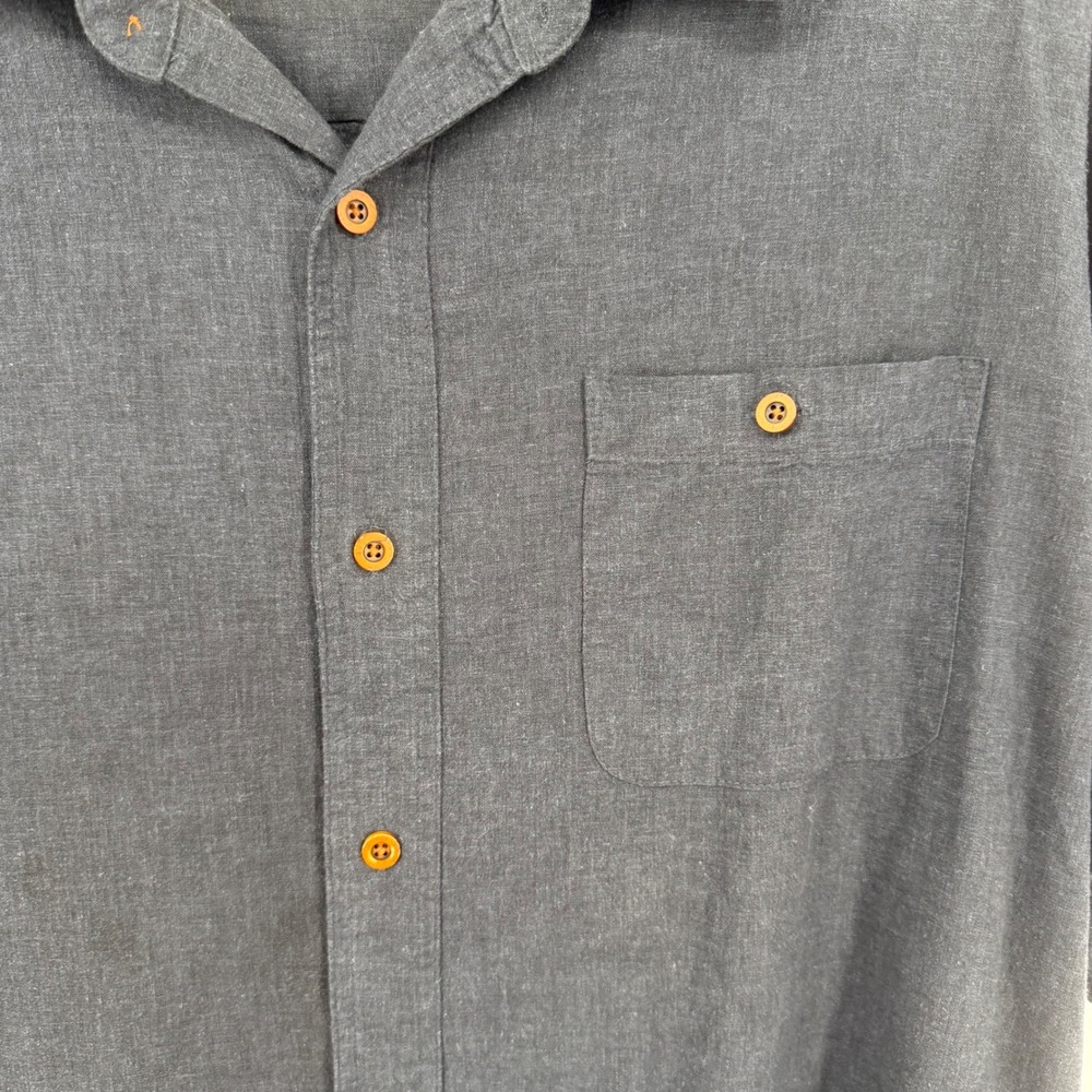 Orvis Hemp Blend Button Down Shirt Mens XL Blue Classic Fit Short Sleeve - Picture 3 of 8